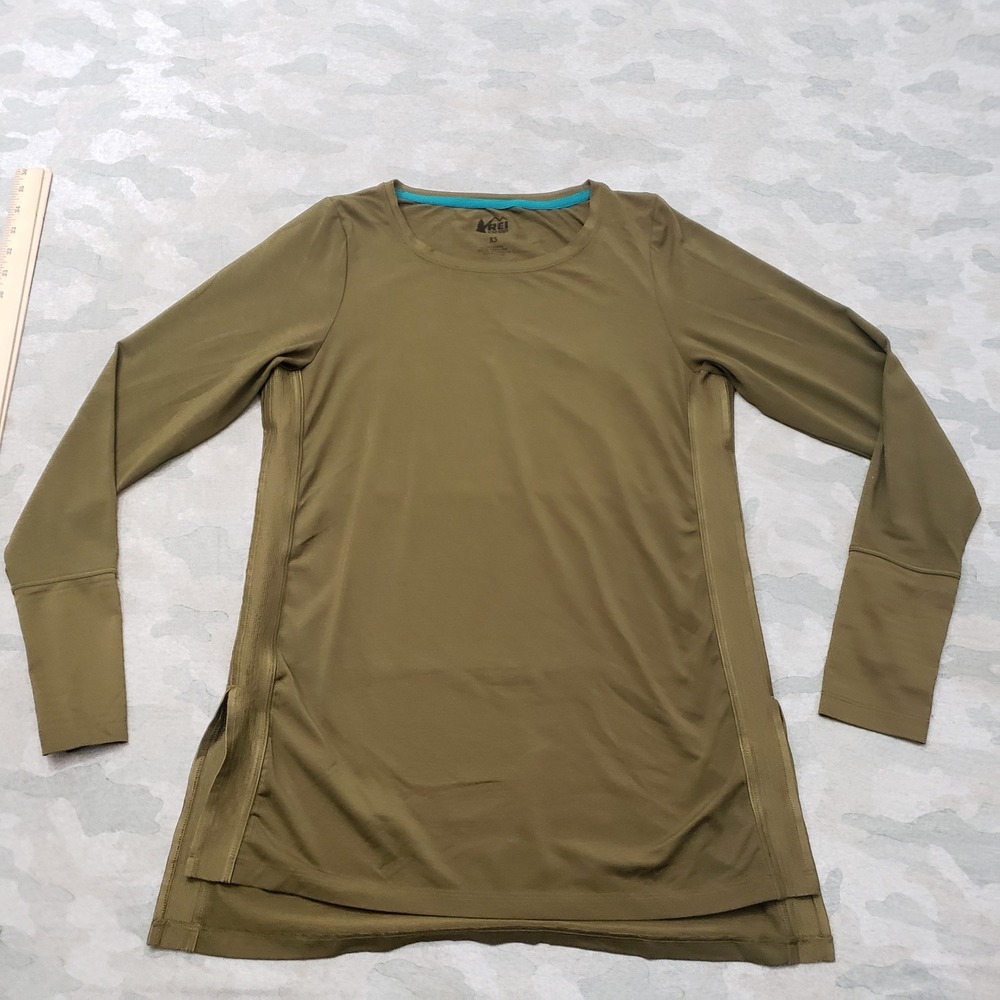 REI Co-op Top Womens XS Green Hiking Pullover Long Sleeve Active Outdoors Trail